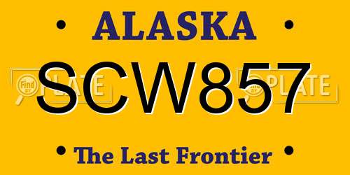 SCW857 Alaska License Plate