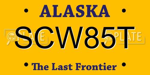 SCW85T Alaska License Plate