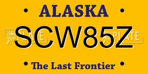 SCW85Z Alaska License Plate