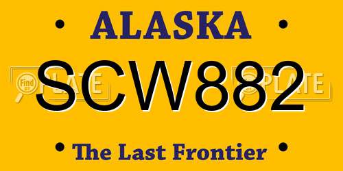 SCW882 Alaska License Plate