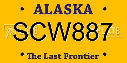 SCW887 Alaska License Plate