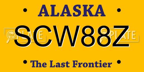 SCW88Z Alaska License Plate