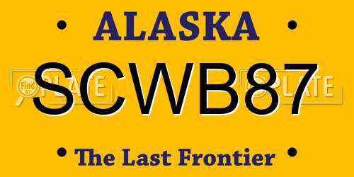 SCWB87 Alaska License Plate