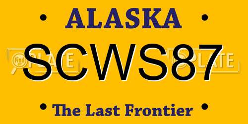 SCWS87 Alaska License Plate