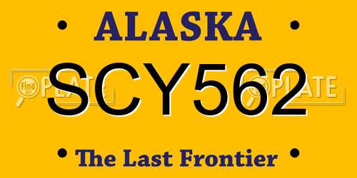 SCY562 Alaska License Plate
