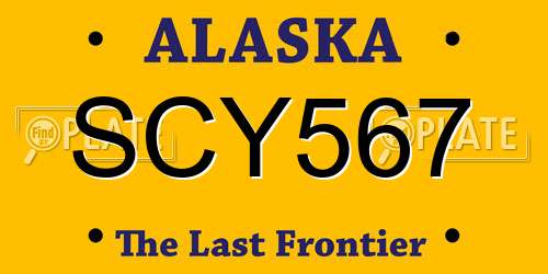 SCY567 Alaska License Plate