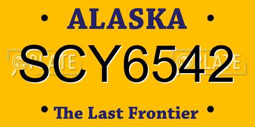 SCY6542 Alaska License Plate