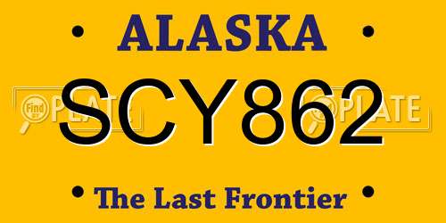 SCY862 Alaska License Plate