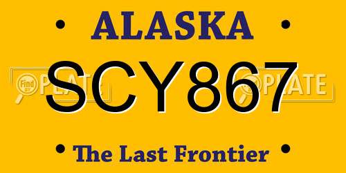 SCY867 Alaska License Plate