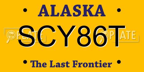 SCY86T Alaska License Plate