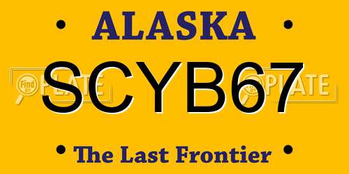 SCYB67 Alaska License Plate