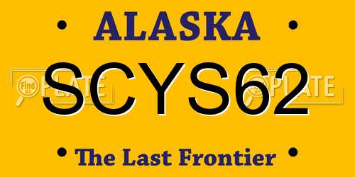 SCYS62 Alaska License Plate