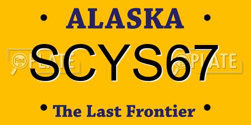 SCYS67 Alaska License Plate