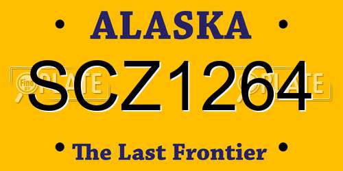 SCZ1264 Alaska License Plate