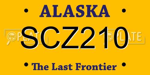 SCZ210 Alaska License Plate