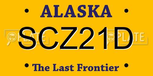 SCZ21D Alaska License Plate