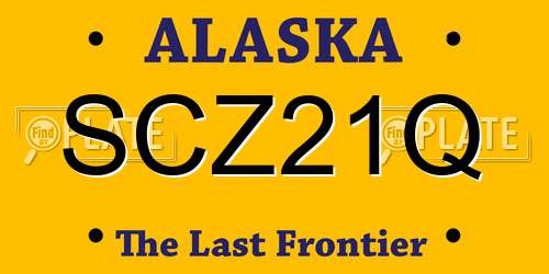 SCZ21Q Alaska License Plate