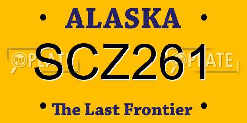 SCZ261 Alaska License Plate