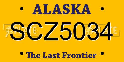 SCZ5034 Alaska License Plate