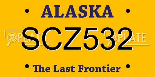 SCZ532 Alaska License Plate