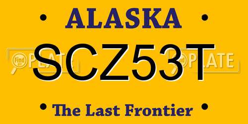 SCZ53T Alaska License Plate