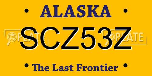 SCZ53Z Alaska License Plate