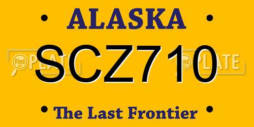 SCZ710 Alaska License Plate