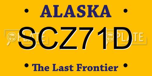 SCZ71D Alaska License Plate