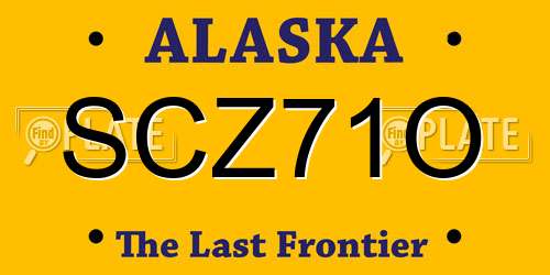 SCZ71O Alaska License Plate