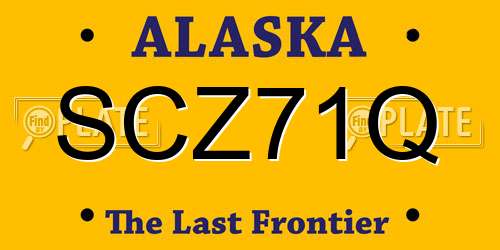 SCZ71Q Alaska License Plate