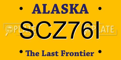 SCZ76I Alaska License Plate