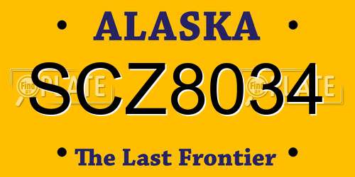 SCZ8034 Alaska License Plate