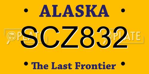 SCZ832 Alaska License Plate