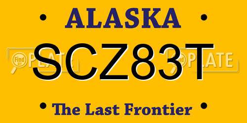 SCZ83T Alaska License Plate