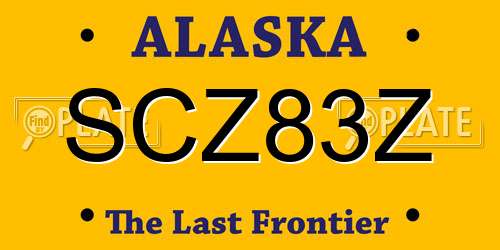 SCZ83Z Alaska License Plate