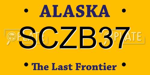 SCZB37 Alaska License Plate