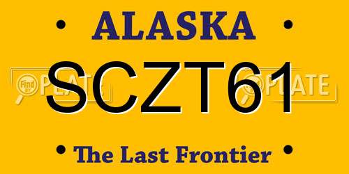 SCZT61 Alaska License Plate