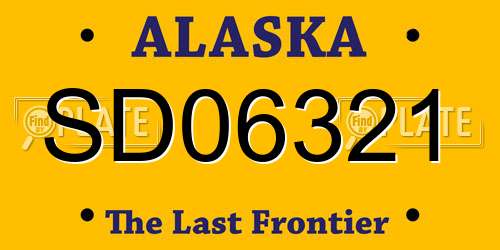 SD06321 Alaska License Plate