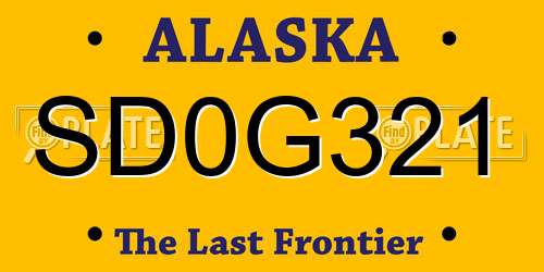 SD0G321 Alaska License Plate