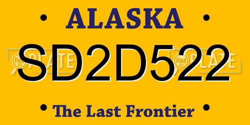 SD2D522 Alaska License Plate