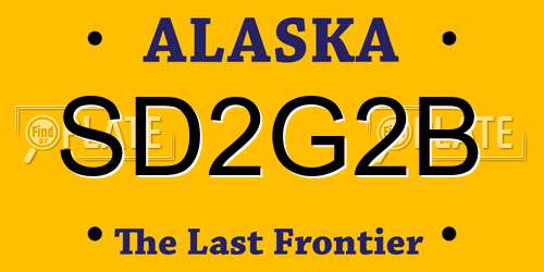 SD2G2B Alaska License Plate