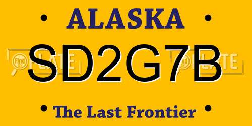 SD2G7B Alaska License Plate