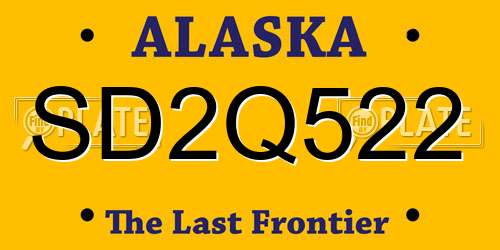 SD2Q522 Alaska License Plate