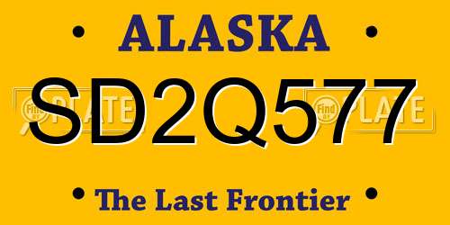 SD2Q577 Alaska License Plate