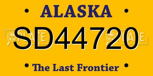 SD44720 Alaska License Plate