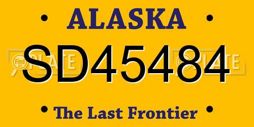 SD45484 Alaska License Plate
