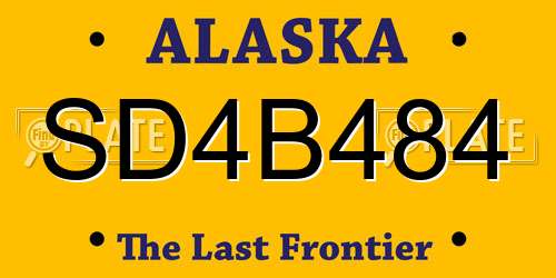 SD4B484 Alaska License Plate