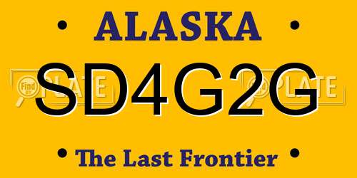 SD4G2G Alaska License Plate