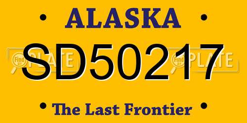 SD50217 Alaska License Plate