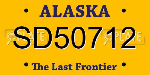 SD50712 Alaska License Plate